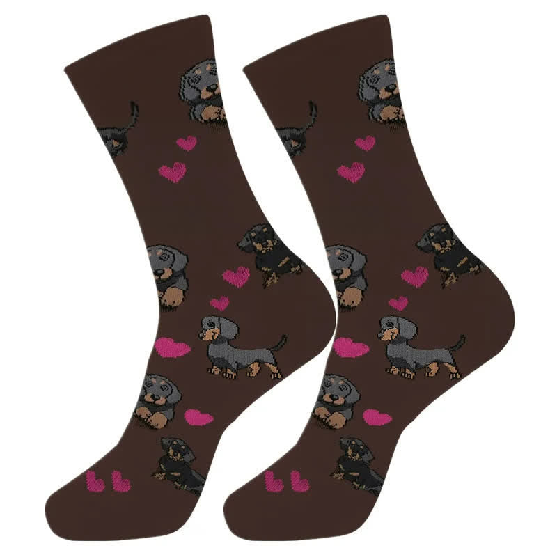 Viertelsocken mit niedlichem Hundemotiv (4 Paar) - image 3
