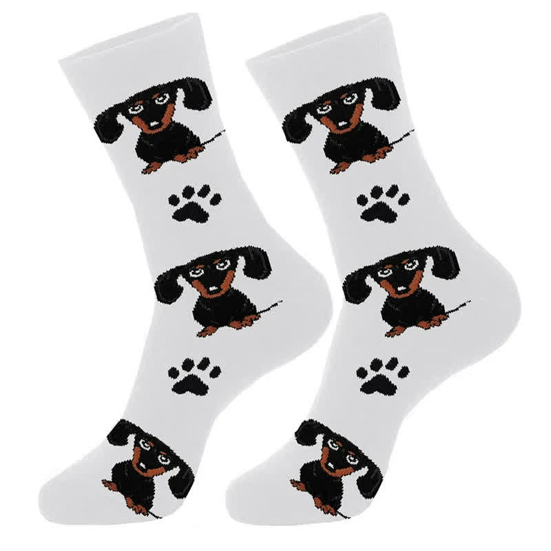 Viertelsocken mit niedlichem Hundemotiv (4 Paar) - image 1
