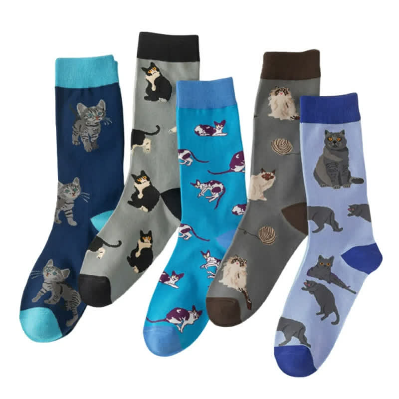 Niedliche Katzen-Socken (5 Paar) - image 2