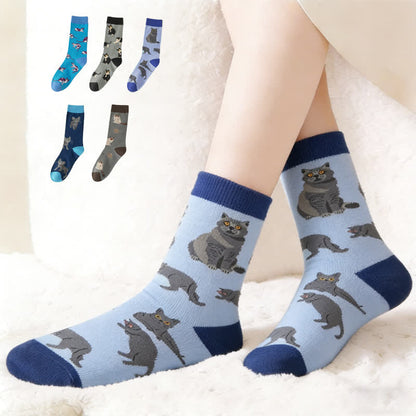 Niedliche Katzen-Socken (5 Paar) - Mehrfarbig - EU37-46 (US4-12) - image 0