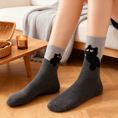 Kuschelige Plüschkatzen-Socken (4 Paar) - image 3