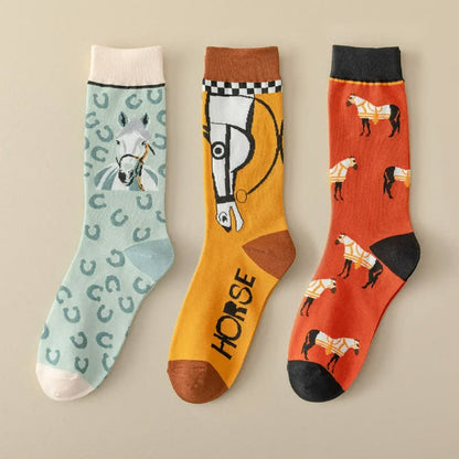 Socken mit Cartoon-Pferdemotiv (3 Paar) - image 7