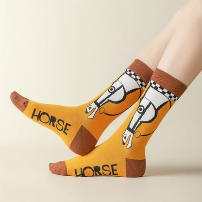 Socken mit Cartoon-Pferdemotiv (3 Paar) - image 3