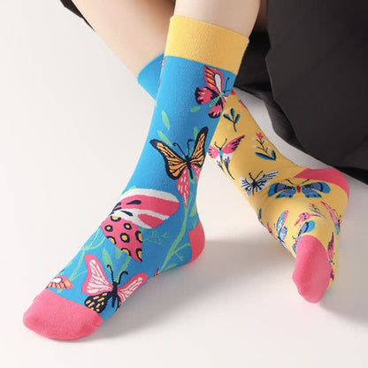 Bunte Blumen-Schmetterlings-Viertel-Socken - image 1