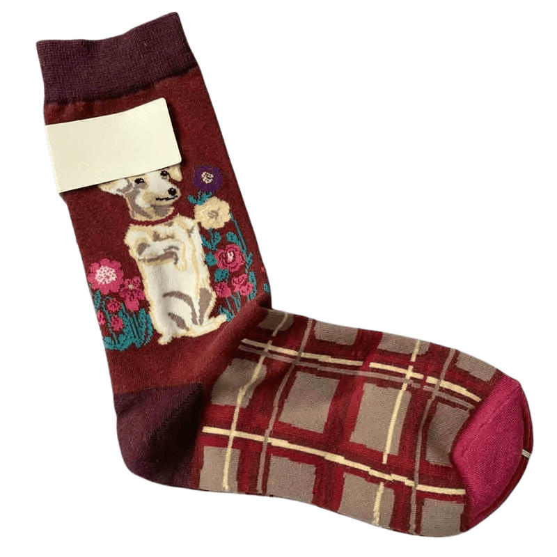 Retro-Socken mit niedlichem Hundemotiv (4 Paar) - image 2