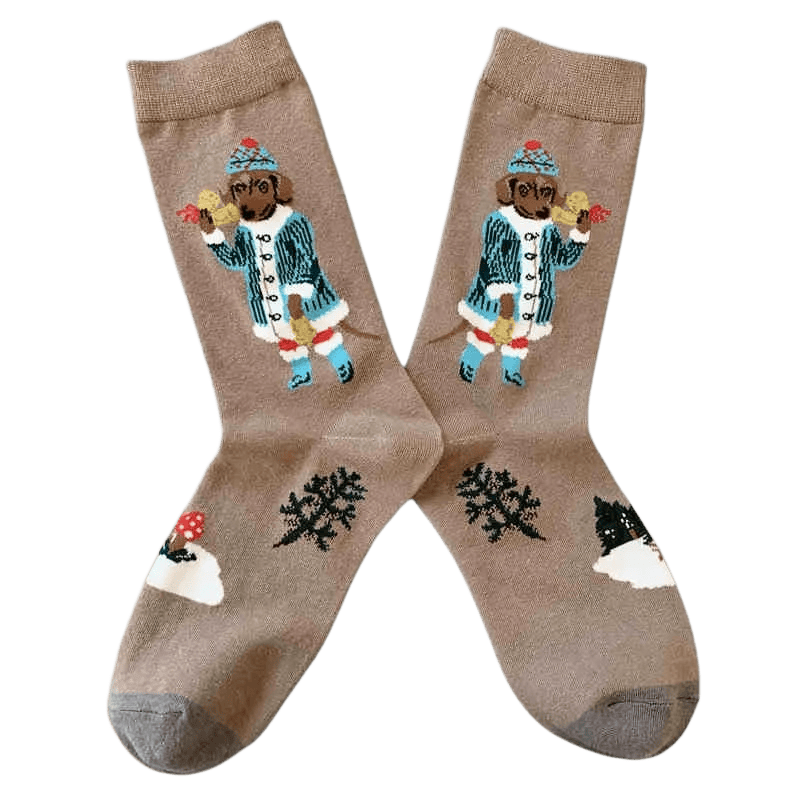 Retro-Socken mit niedlichem Hundemotiv (4 Paar) - image 4