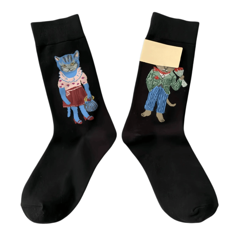 Retro-Cartoon-Katzensocken (3 Paar) - image 3