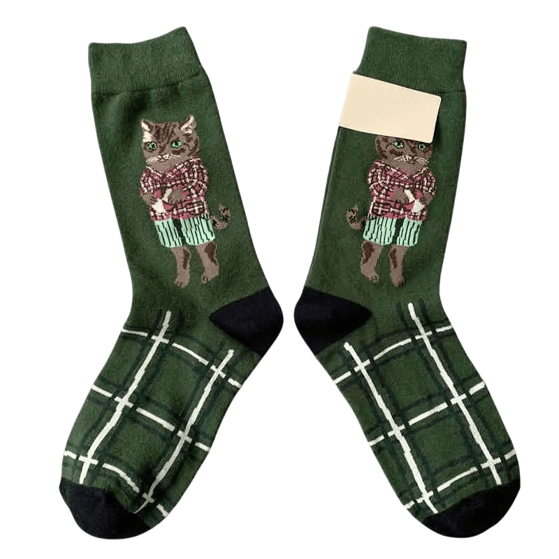 Retro-Cartoon-Katzensocken (3 Paar) - image 2