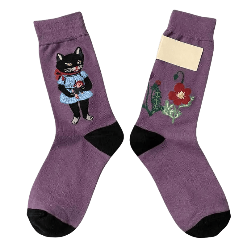 Retro-Cartoon-Katzensocken (3 Paar) - image 4