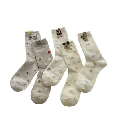 Cute Pattern Heart Socks(5 Pairs) - image 1