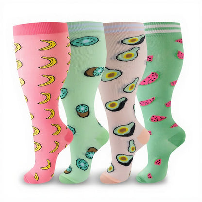 Plus Size Fruity Fun Kompressionsstrümpfe (4 Paar) - image 2