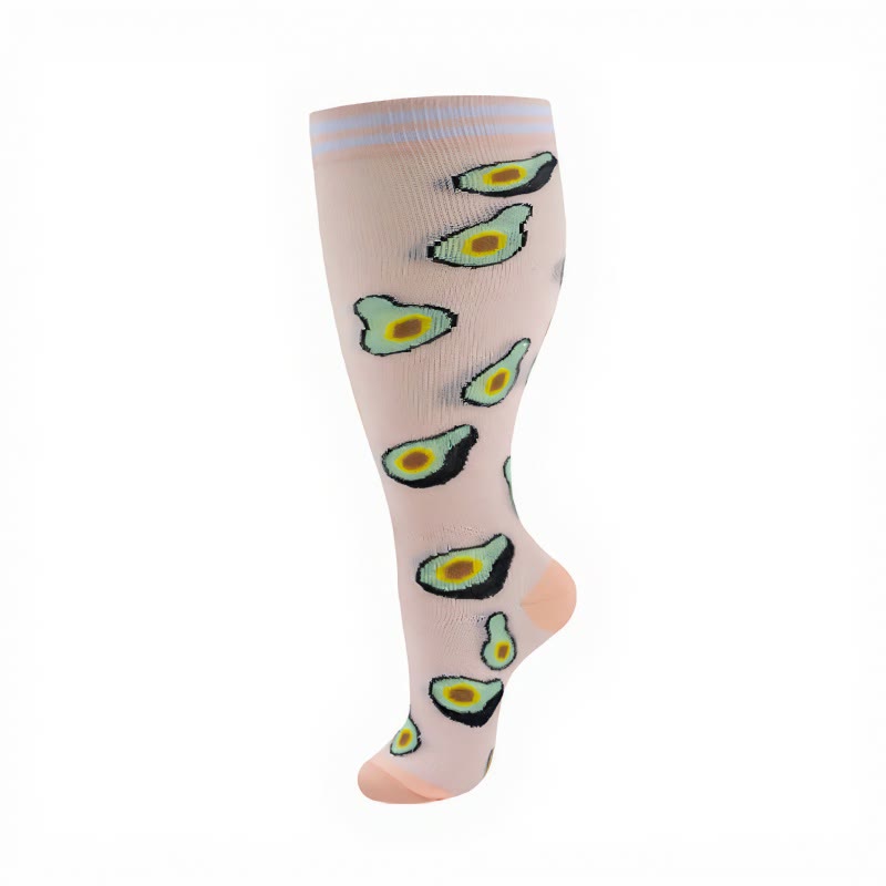 Plus Size Fruity Fun Kompressionsstrümpfe (4 Paar) - image 13