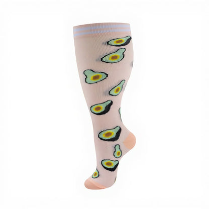 Plus Size Fruity Fun Kompressionsstrümpfe (4 Paar) - image 13