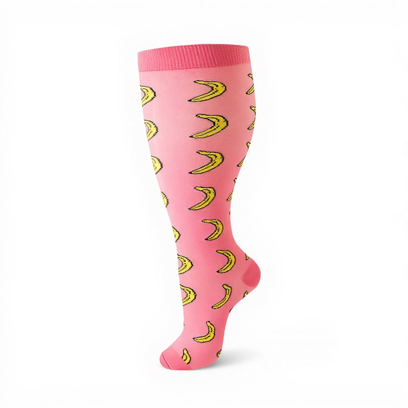 Plus Size Fruity Fun Kompressionsstrümpfe (4 Paar) - image 12