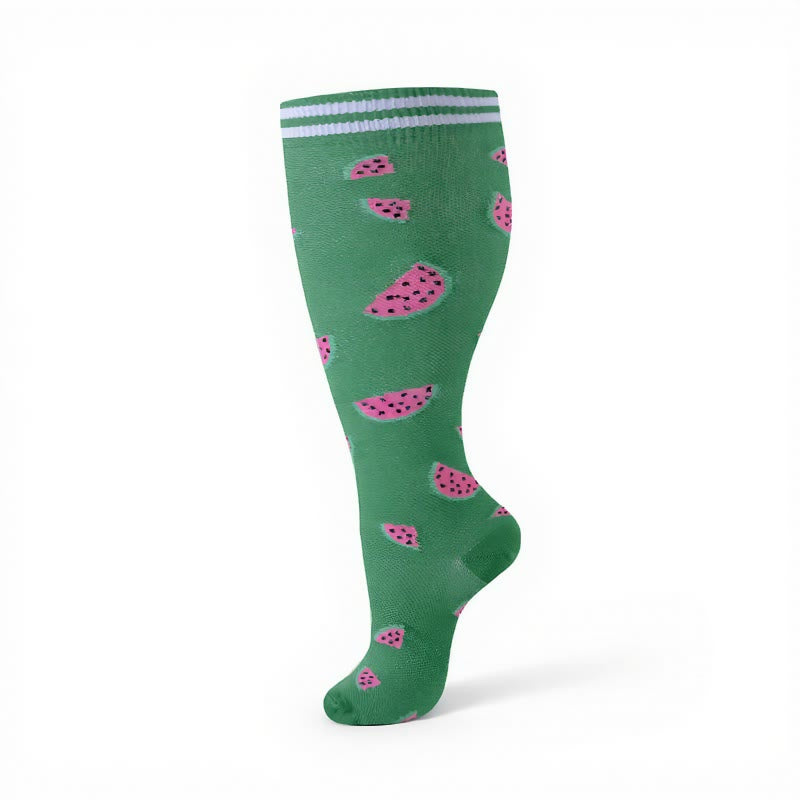 Plus Size Fruity Fun Kompressionsstrümpfe (4 Paar) - image 14