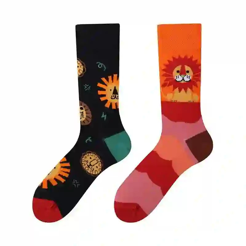 Verspielte Löwen-Viertel-Socken - image 1