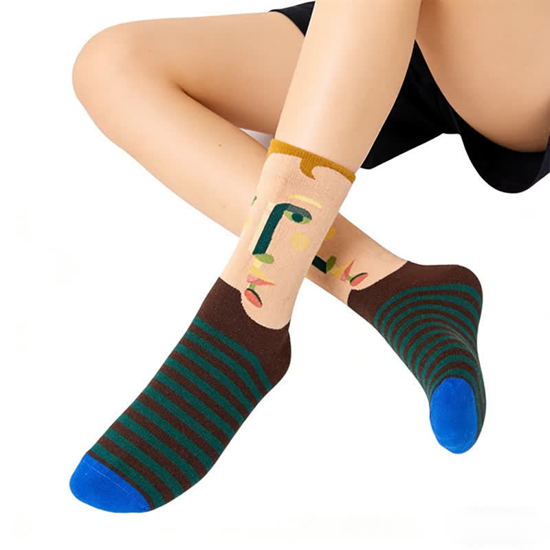 Viertelsocken mit verspieltem Malmuster (3 Paar) - image 1