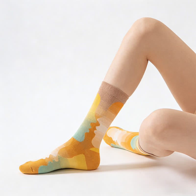 Viertelsocken mit verspieltem Malmuster (3 Paar) - image 2
