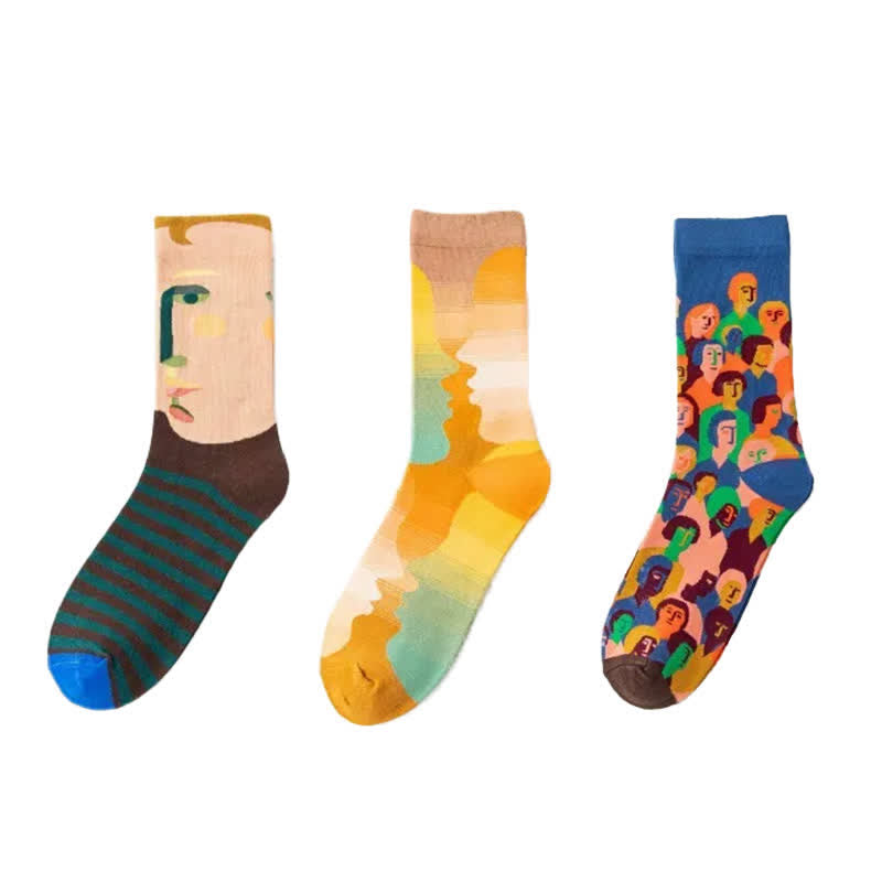 Viertelsocken mit verspieltem Malmuster (3 Paar) - image 4