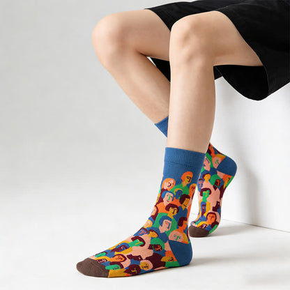 Viertelsocken mit verspieltem Malmuster (3 Paar) - image 3