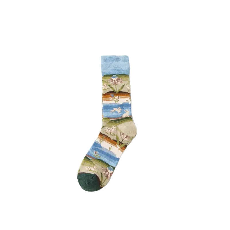 Viertelsocken mit verspieltem Malmuster (4 Paar) - image 9