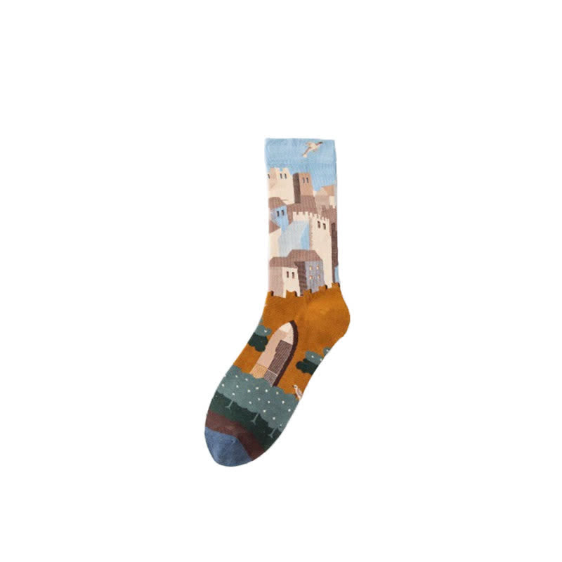 Viertelsocken mit verspieltem Malmuster (4 Paar) - image 7