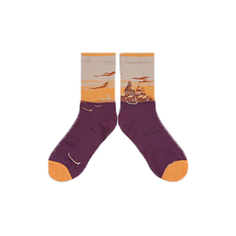 Castle Sunset Quarter Socken (3 Paar) - Orange - EU35-40 (US2-7) - image 10