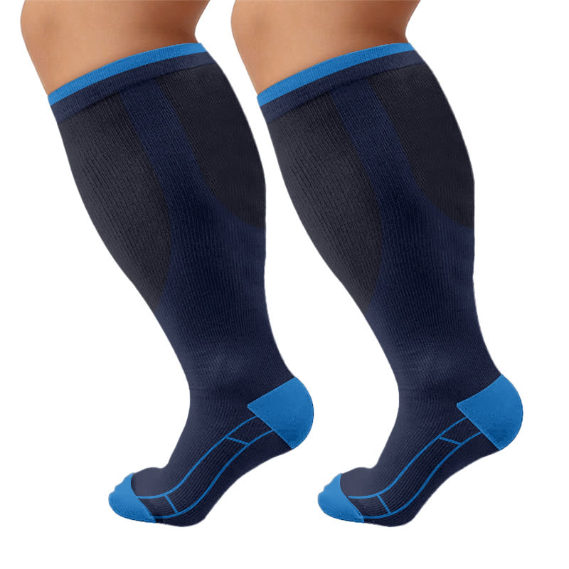 Klassische Kompressionsstrümpfe in Übergröße - Marineblau - 4XL - image 7