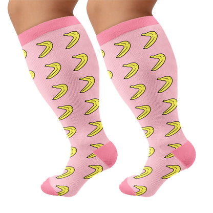 Plus Size Fruity Fun Kompressionsstrümpfe - Banane - 4XL - image 6