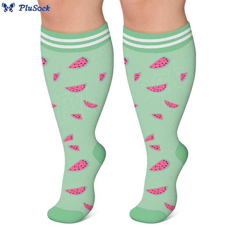 Plus Size Fruity Fun Kompressionsstrümpfe (4 Paar) - image 4