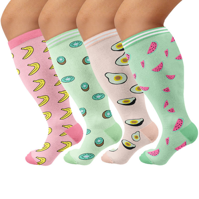 Plus Size Fruity Fun Kompressionsstrümpfe - image 1