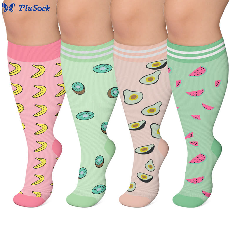 Plus Size Fruity Fun Kompressionsstrümpfe - image 0