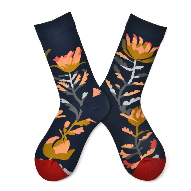 Vintage-Blumen-Viertelsocken (3 Paar) - Rot - EU35-42 (US2-8,5) - image 5