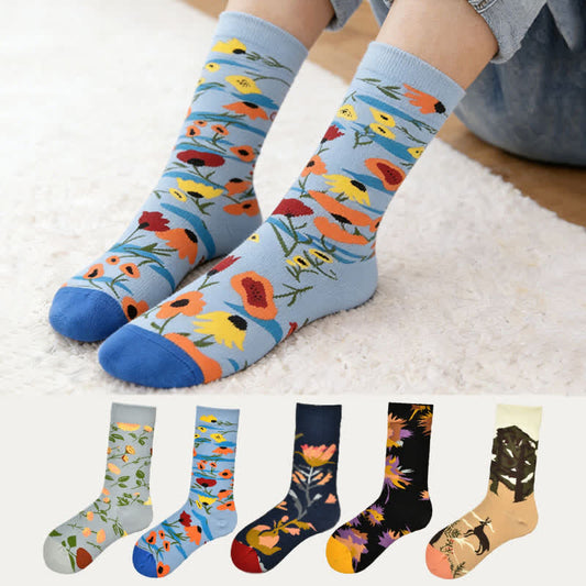 Vintage-Blumen-Viertelsocken (3 Paar) - image 0