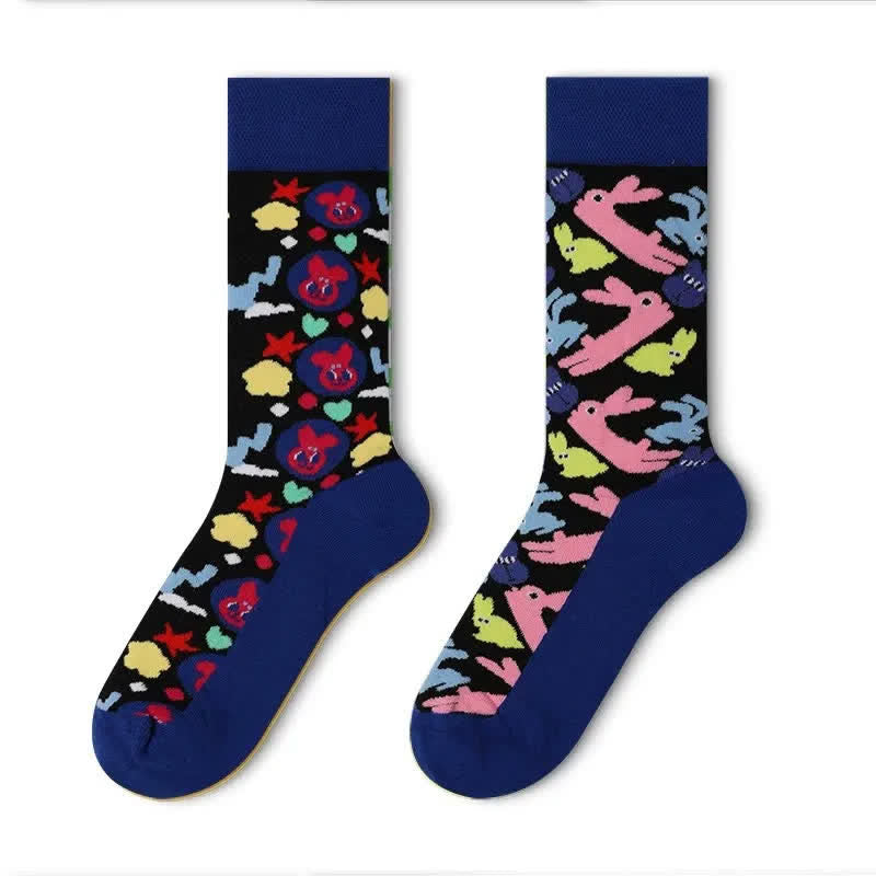 Niedliche Hasen-Viertel-Socken - Marine - EU35-43 (US2-9) - image 1