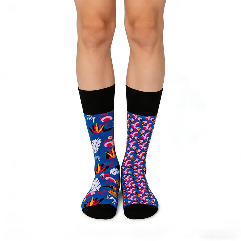 Verspielte Flamingo-Viertel-Socken - Blau - EU35-43 (US2-9) - image 0