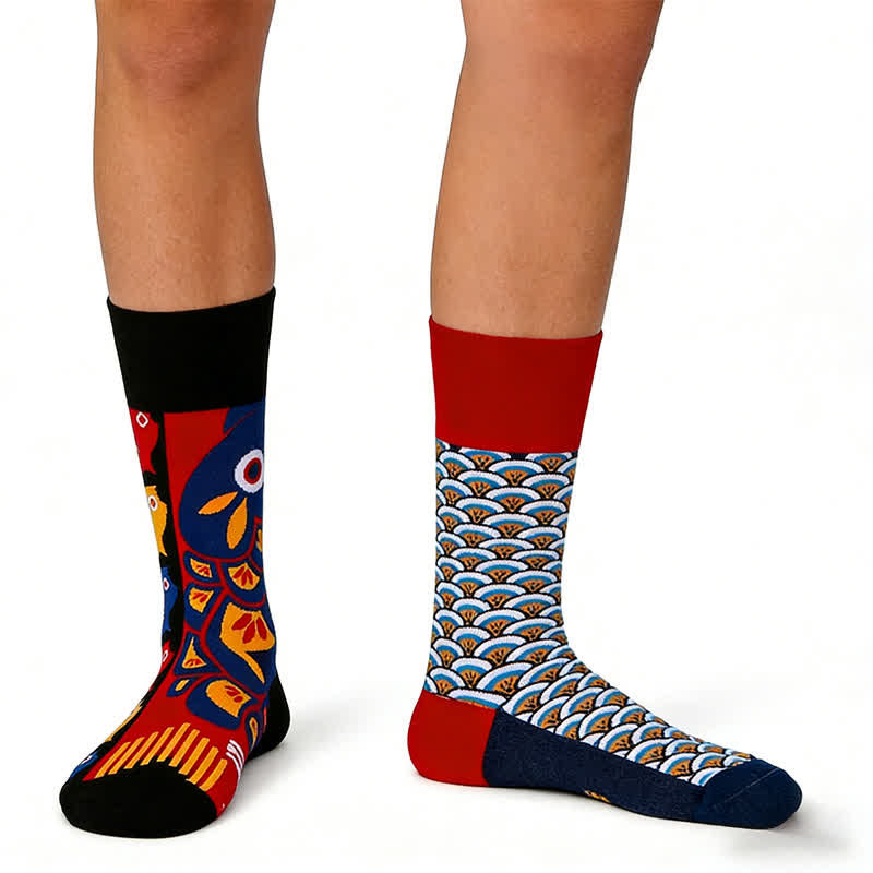 Bunte Fischviertel-Socken - Rot - EU35-43 (US2-9) - image 0