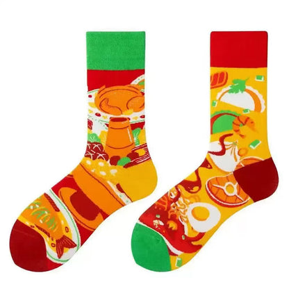 Bunte Viertelsocken mit Lebensmittelmotiv - image 1