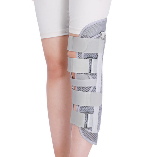 Atmungsaktive Knieorthese mit langem Bein - Grau - XL - image 0