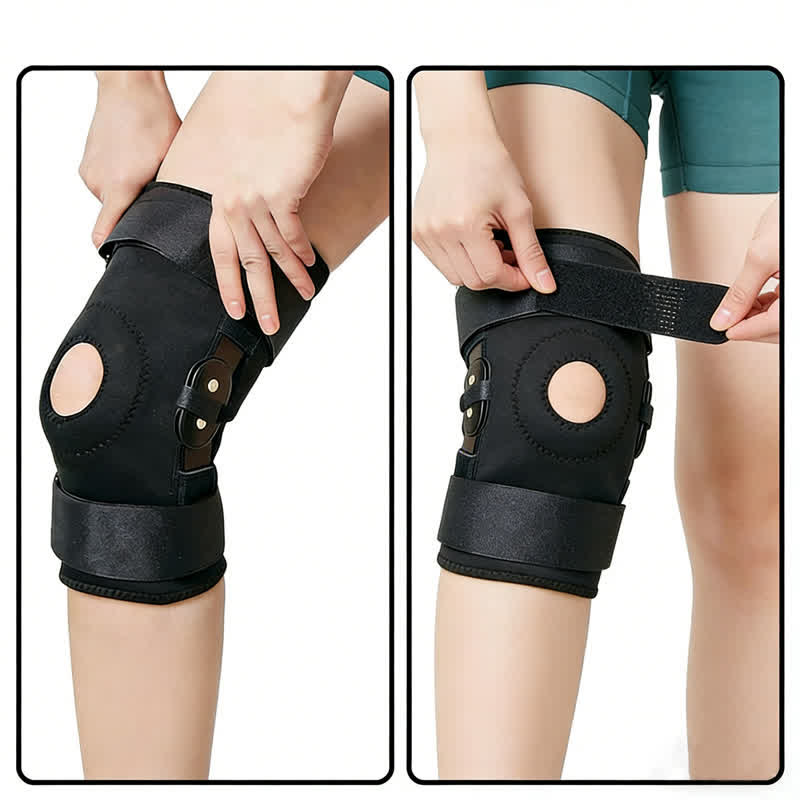 Kniebandage mit Scharnier aus Neopren zur Unterstützung der Kniescheibe - image 3