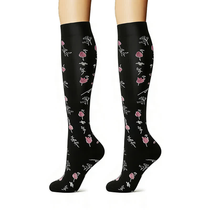 Bestickte Kompressionsstrümpfe mit Blumenmuster (6 Paar) - image 2