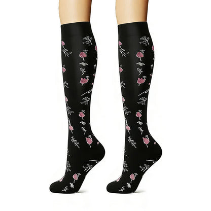 Bestickte Kompressionsstrümpfe mit Blumenmuster (6 Paar) - image 2