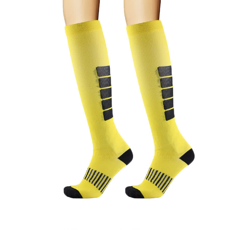 Bold Block Sport Kompressionsstrümpfe (6 Paar) - Gelb - L/XL - image 9