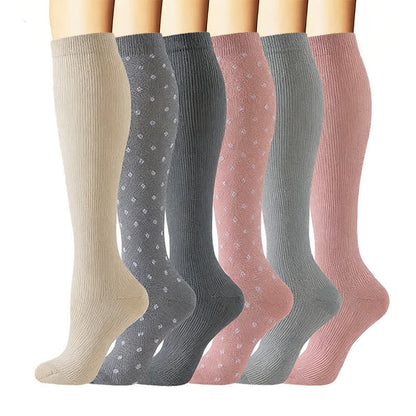 Minimalistische, einfarbige Kompressionsstrümpfe (6 Paar) - Mehrfarbig - L/XL - image 0