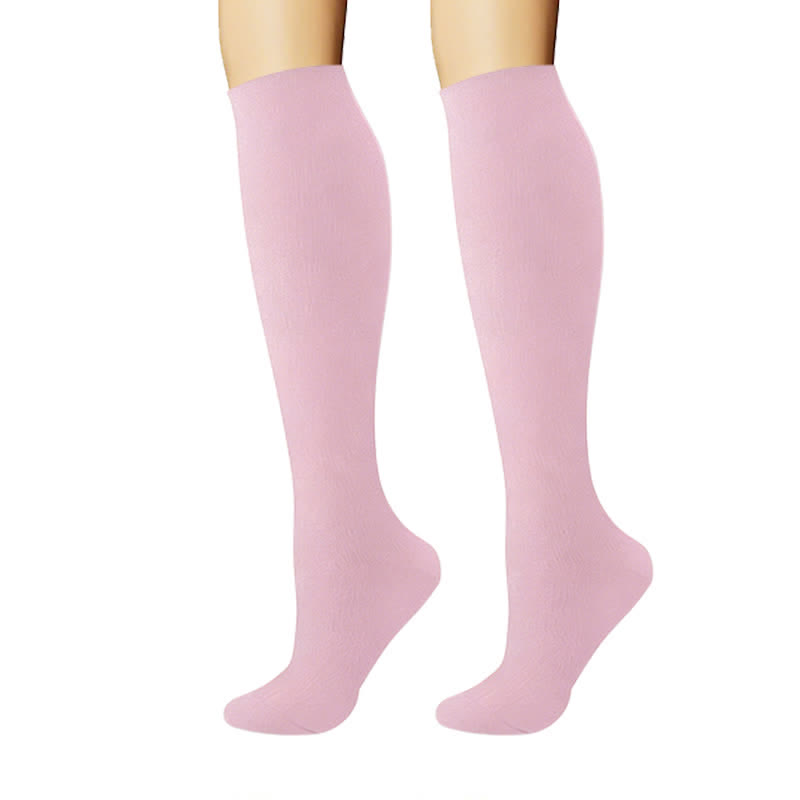 Pastellfarbene, einfarbige Kompressionsstrümpfe im minimalistischen Stil (6 Paar) - image 4