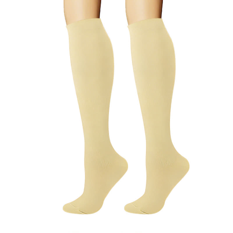 Pastellfarbene, einfarbige Kompressionsstrümpfe im minimalistischen Stil (6 Paar) - image 1