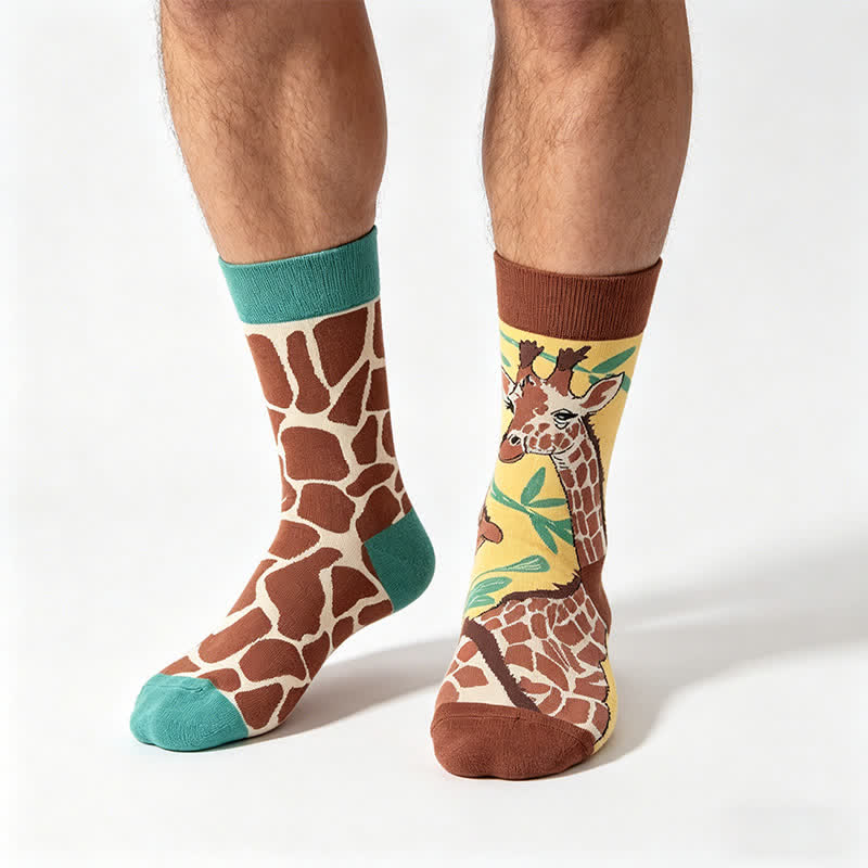 Verspielte Giraffe Viertel-Socken - Braun - EU36-43 (US3-9) - image 0