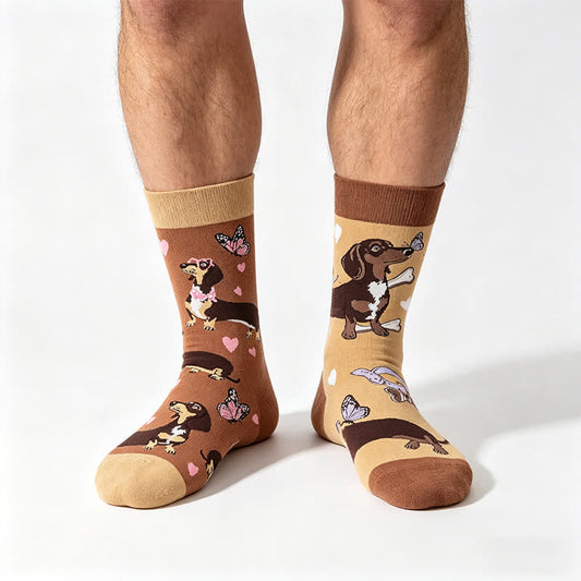 Verspielte Dackel-Viertelsocken - Braun - EU36-43 (US3-9) - image 0