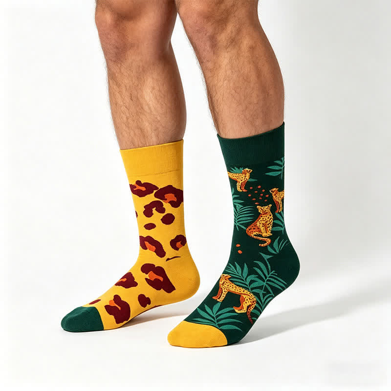 Leoparden-Socken - Gelb - EU35-43 (US2-9) - image 0