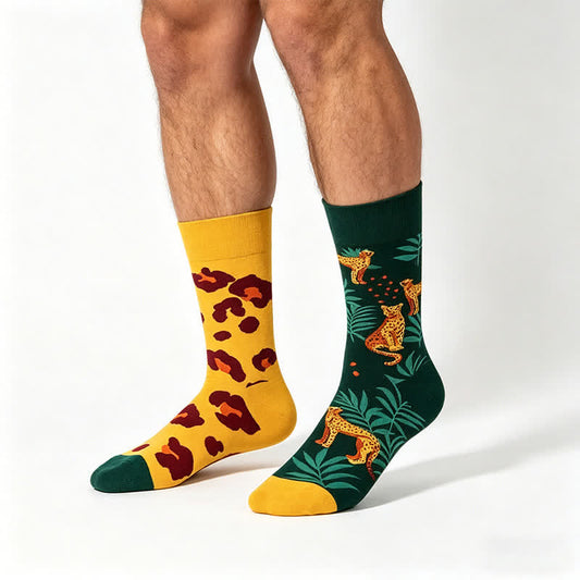 Leoparden-Socken - Gelb - EU35-43 (US2-9) - image 0